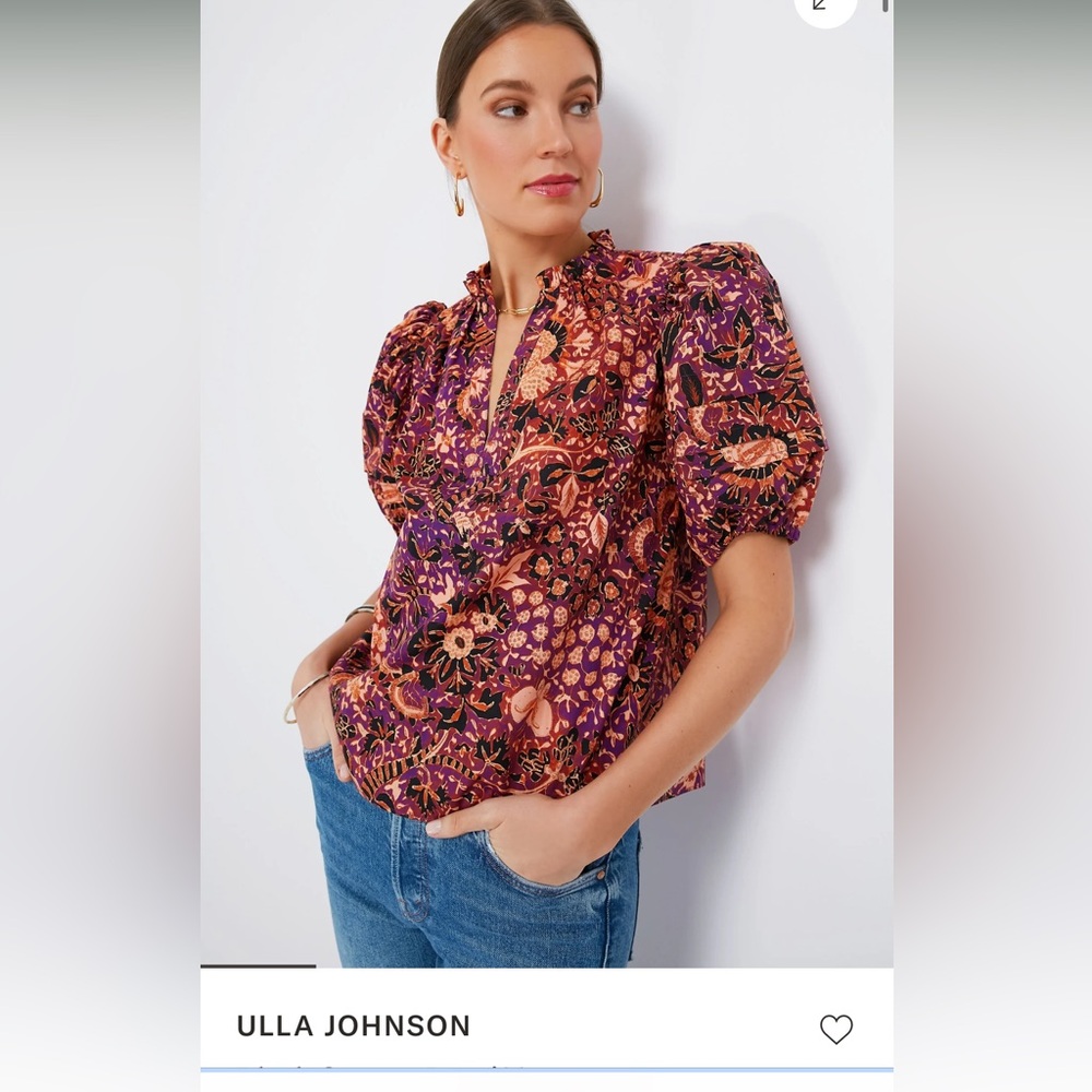 Ulla Johnson currant Imari top